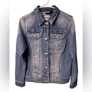 Harley-Davidson Women’s Rhinestone Embellished Patches & Pins Denim Jacket S